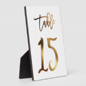 Plaque Photo Numéro de table Gold faux chic 15 (Côté)