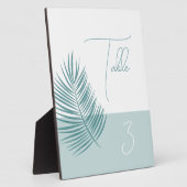 Plaque Photo Numéro de table Palms Aqua • Panneau moderne de st (Côté)
