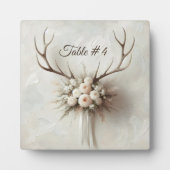 Plaque Photo Numéro de tableau Bouquet nuptial et Antlers de ce (Devant)