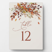 Plaque Photo Numéro de tableau Chute Aquarelle Mariage Easel (Devant)