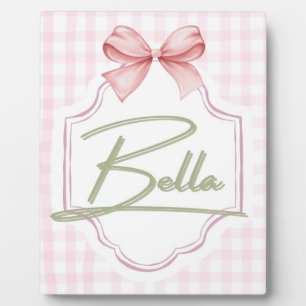 Plaque Photo Nurserie personnalisée pour bébé fille Bella avec 