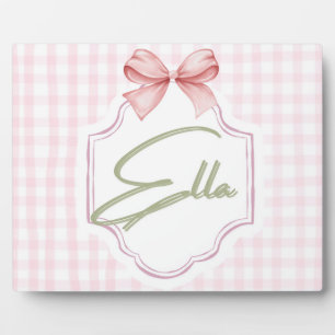 Plaque Photo Nurserie personnalisée pour bébé fille Ella avec n