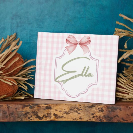 Plaque Photo Nurserie personnalisée pour bébé fille Ella avec n (Côté)