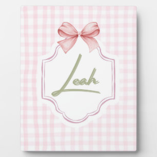 Plaque Photo Nurserie personnalisée pour bébé fille Leah avec n