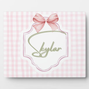 Plaque Photo Nurserie personnalisée pour bébé fille Skylar avec