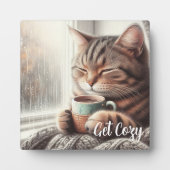 Plaque Photo Obtenez un chat confortable (Devant)