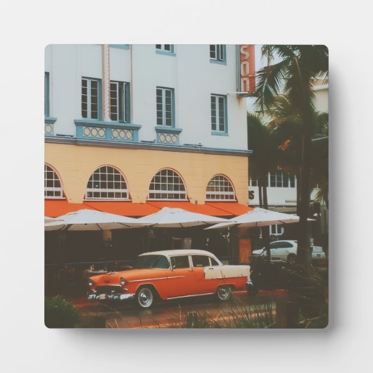 Plaque Photo Ocean Drive, South Beach, Miami (Devant)