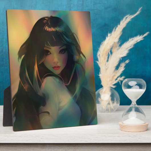 Plaque Photo Oeuvre d'Anime Girl entourée de Rainbow Light (Côté)