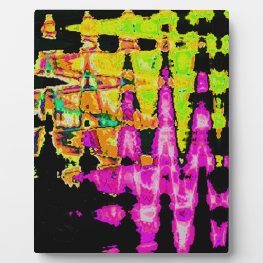 Plaque Photo Oeuvre d'aquarelle unique : violet, noir et chaux (Devant)