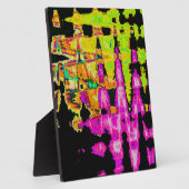 Plaque Photo Oeuvre d'aquarelle unique : violet, noir et chaux (Côté)