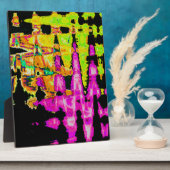 Plaque Photo Oeuvre d'aquarelle unique : violet, noir et chaux (Côté)