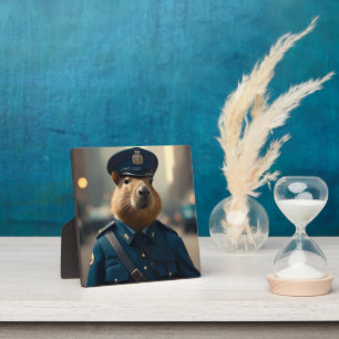 Plaque Photo Officier Capybara : Garder la paix,