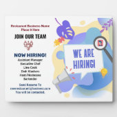 Plaque Photo Offres d'emploi d'entreprise Aide à Recherché main (Devant)