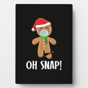 Plaque Photo Oh ! Noël pain d'épice homme masque cadeau