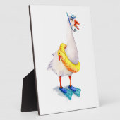 Plaque Photo Oie blanche en snorkeling (Côté)