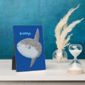 Plaque Photo Oiseau de mer mola mola mignonne caricature (Côté)