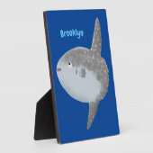 Plaque Photo Oiseau de mer mola mola mignonne caricature (Côté)