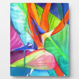 Plaque Photo Oiseau du Paradis Strelitzia fleur art tropical
