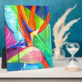 Plaque Photo Oiseau du Paradis Strelitzia fleur art tropical (Côté)