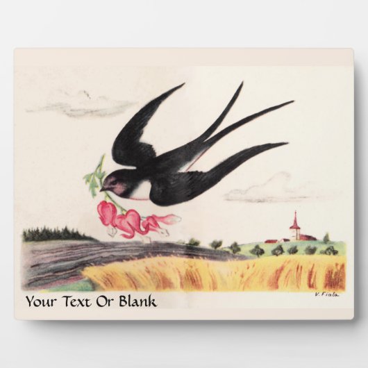 Plaque Photo Oiseau Volant Avec Fleurs (Devant)