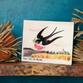 Plaque Photo Oiseau Volant Avec Fleurs (Côté)