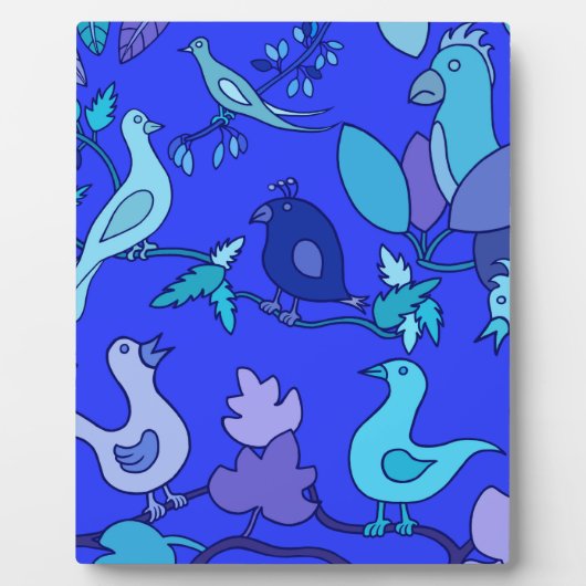 Plaque Photo Oiseaux bleus (Devant)