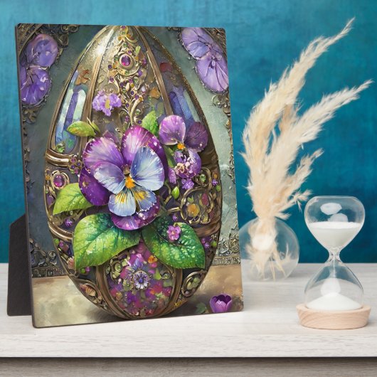 Plaque Photo Oiseaux en fleurs Pied violets Fleur sauvage Oeuf (Côté)