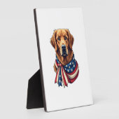 Plaque Photo Old Glory Golden Retriever Vintage Shirt 2 (Côté)