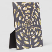 Plaque Photo Olive Green Polka Point Radial Motif Art Imprimer (Côté)