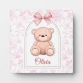 Plaque Photo Olivia | Conception personnalisée d'ours en peluch (Devant)