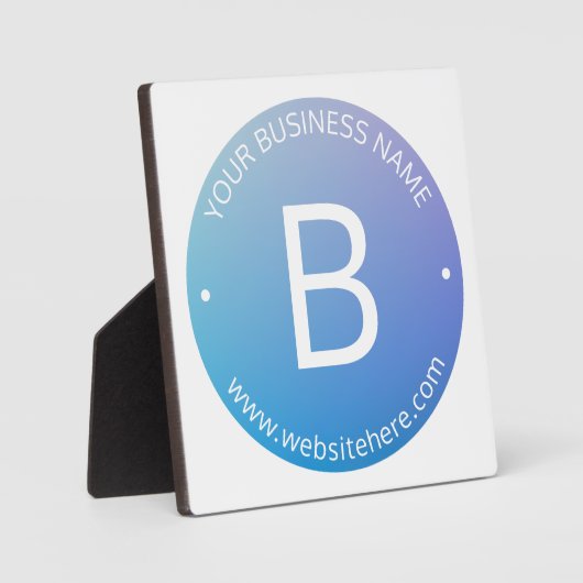 Plaque Photo Ombre de fond bleu et violet avec texte modifiable (Recto)