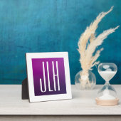 Plaque Photo Ombre violet et initiales blanches ou autre texte (Insitu)