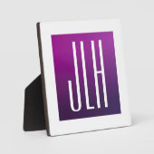 Plaque Photo Ombre violet et initiales blanches ou autre texte (Recto)