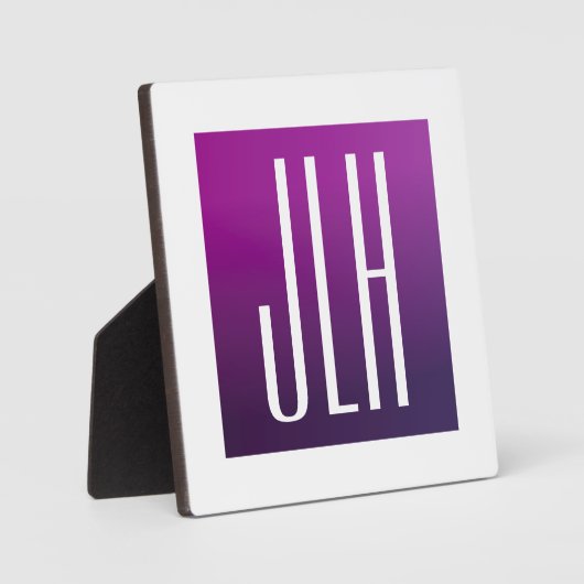 Plaque Photo Ombre violet et initiales blanches ou autre texte (Recto)