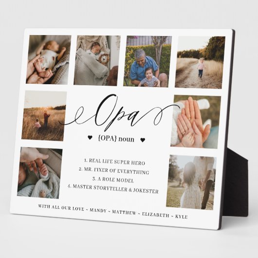 Plaque Photo Opa Definition Script Photo Collage Keepsaké (Côté)