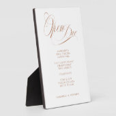 Plaque Photo Open Bar ! Moderne, Calligraphie, Blanc (Côté)