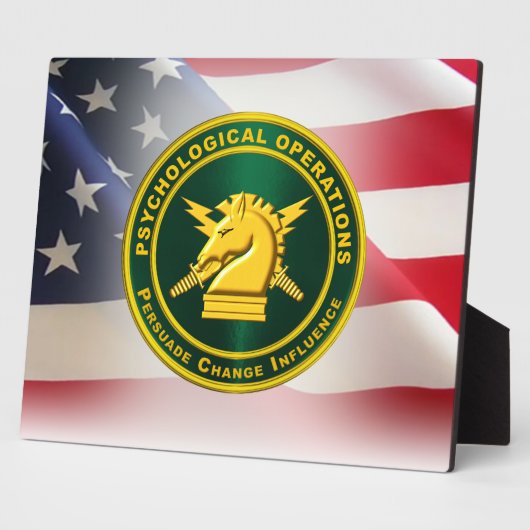 Plaque Photo Opérations psychologiques PSYOPS Ancien combattant (Côté)