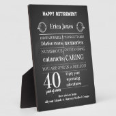 Plaque Photo Ophtalmologiste cadeau de retraite pour patron (Côté)