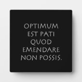 Plaque Photo Optimum est kinsella quod emendare non possible (Devant)