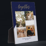 Plaque Photo Or et marine | Ensemble Famille Cadeau photo Colla<br><div class="desc">Prenez vos moments spéciaux avec cette plaque photo moderne. Cette plaque de collage photo présente un script d'or élégant " ensemble " avec des blocs de couleur bleu marine et gris. Personnalisez les photos et le texte. Un cadeau personnalisé unique pour un couple, une famille ou la Saint Valentin. D'autres...</div>