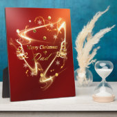 Plaque Photo or joyeux noël papa (Côté)