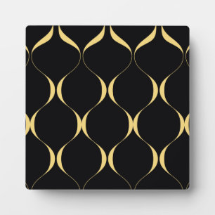 Plaque Photo Or, simple, moderne, luxueux graphisme ondulé