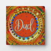 Plaque Photo Orange Abstrait Fun Papa Inspirivity (Devant)