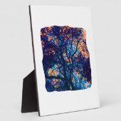 Plaque Photo Orange Bleu Chêne Branche Abstraite (Côté)