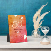 Plaque Photo Orange rouge 50 anniversaire ajouter nom date p (Côté)