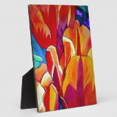 Plaque Photo Orange Tulips aquarelle art peinture de fleurs (Côté)