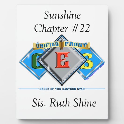 Plaque Photo Ordre de l'Etoile Orientale OES (Devant)