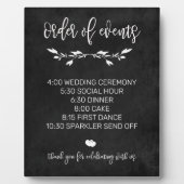 Plaque Photo Ordre des événements Chalk mariage signe tabletop (Devant)