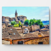 Plaque Photo Orvieto Italie Coteau et église (Devant)