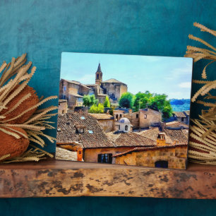 Plaque Photo Orvieto Italie Coteau et église
